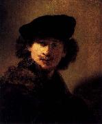 Rembrandt van rijn Self-portrait with Velvet Beret and Furred Mantel china oil painting artist